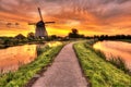 Sunrise over Rietveldse Molen Royalty Free Stock Photo