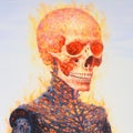 Burning Skull: A Captivating Digital Painting By Sean Hutton