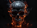 Burning Skull Halloween Design Horror Wallpaper Illustration Digital Art - ai generated