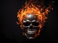 Burning Skull Halloween Design Horror Wallpaper Illustration Digital Art - ai generated