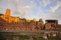 Burning sky over the Roman Forum Royalty Free Stock Photo