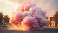 Burning sky, smoke cloud, fire flame, futuristic destruction generated by AI Royalty Free Stock Photo