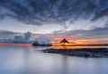 Burning sky in sunrise at dangas beach Batam Island Royalty Free Stock Photo