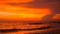 Burning Sky. The wave are nice while the sky full of burning color Royalty Free Stock Photo