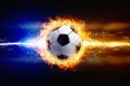 Burning soccer ball Royalty Free Stock Photo