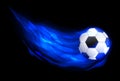 Flaming soccer football ball