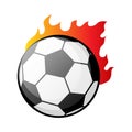 Burning Soccer ball in flames vector illustration Royalty Free Stock Photo