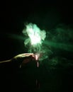 Burning sparkle in hand. In Diwali festival Royalty Free Stock Photo