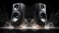 Burning speaker music style background Royalty Free Stock Photo