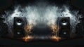 Burning speaker music style background Royalty Free Stock Photo
