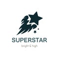 Burning Star flat vector logo concept