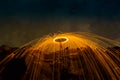 burning steel wool spinning circle