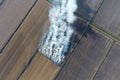 Burning straw in the fields after wheat crop Royalty Free Stock Photo