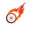 Burning symbol of a bicycle wheel Royalty Free Stock Photo