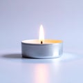 Burning Tea Light Candle Royalty Free Stock Photo