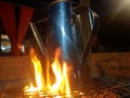 Burning tea pot for a ginger drinks called wedang jahe
