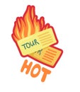 Burning tickets for a tourist trip. last minute. Travel last-minute sale