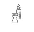 Burning Time 20h Candle Vector Line Icon Royalty Free Stock Photo