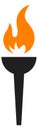 Burning torch icon. Championship logo. Victory symbol