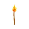 Burning torch, Stone Age symbol vector Illustration on a white background