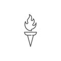 Burning torch vector icon symbol isolated on white background Royalty Free Stock Photo