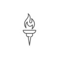 Burning torch vector icon symbol isolated on white background Royalty Free Stock Photo