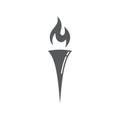 Burning torch vector icon symbol isolated on white background Royalty Free Stock Photo