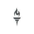 Burning torch vector icon symbol isolated on white background Royalty Free Stock Photo