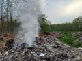Burning trash in landfills Royalty Free Stock Photo
