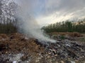Burning trash in landfills Royalty Free Stock Photo