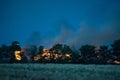Forest fire at night Royalty Free Stock Photo