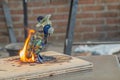 Burning turtle closeup, Fabrica de Vidrio Soplado, Cabo San Lucas, Mexico