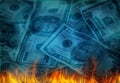 USD in flames