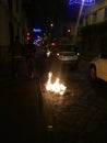 Burning of the Effigies or Viejos in Cuenca Ecuador on New Years Eve