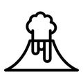 Burning volcano icon outline vector. Magma fire