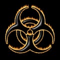 Burning biohazard warning sign - infected specimen