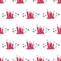 Burning Wax Candle Seamless Pattern-04