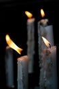 Burning wax candles Royalty Free Stock Photo