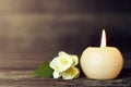 Candle and flower Royalty Free Stock Photo