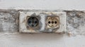 Electrical Short Circuit Caused by Burning Wire and Damaged Socket Plug in Residential Setting Royalty Free Stock Photo