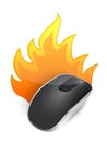 Burning Wireless computer mouse Royalty Free Stock Photo