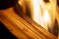 Burning wood close-up Royalty Free Stock Photo