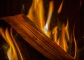 Burning wood close-up Royalty Free Stock Photo