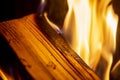 Burning wood close-up Royalty Free Stock Photo