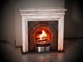 Burning wood logs inside fireplace. 3D illustration Royalty Free Stock Photo