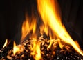 Burning wood pellet Royalty Free Stock Photo