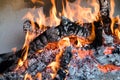 Burning wood to obtain carbon