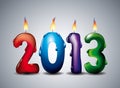 Burning Year 2013 Candles Royalty Free Stock Photo