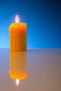 Burning yellow candle