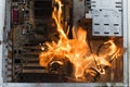 Burninging computer case